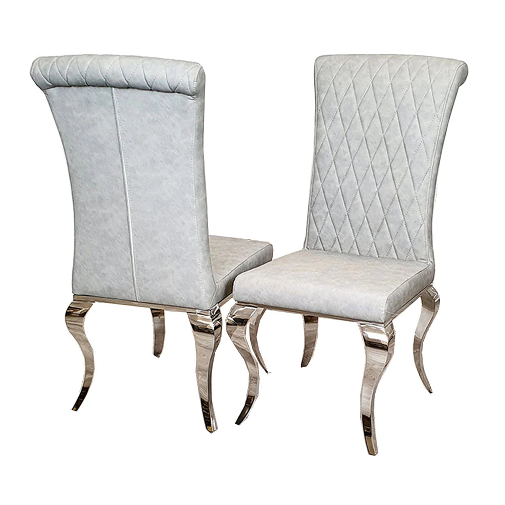 Nicole Dining Chair ALL COLOURS with Plain Back, Line & Cross Stitch