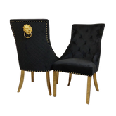 Bentley Gold Dining Chair – Now in Black & Cream Velvet