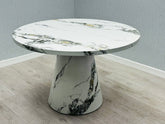 Capri 110cm Round Marble Effect Dining Table