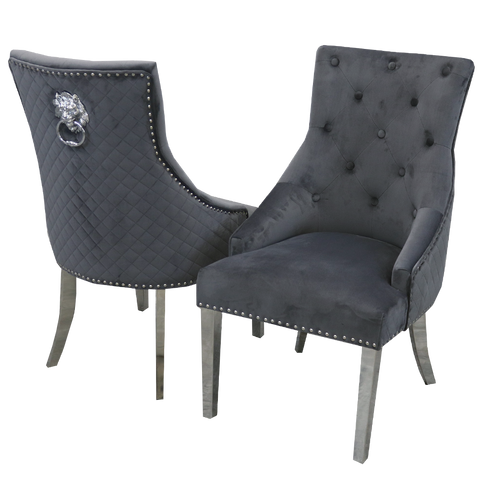 1.6 Lucien Chrome Marble Dining Set with Bentley Chairs
