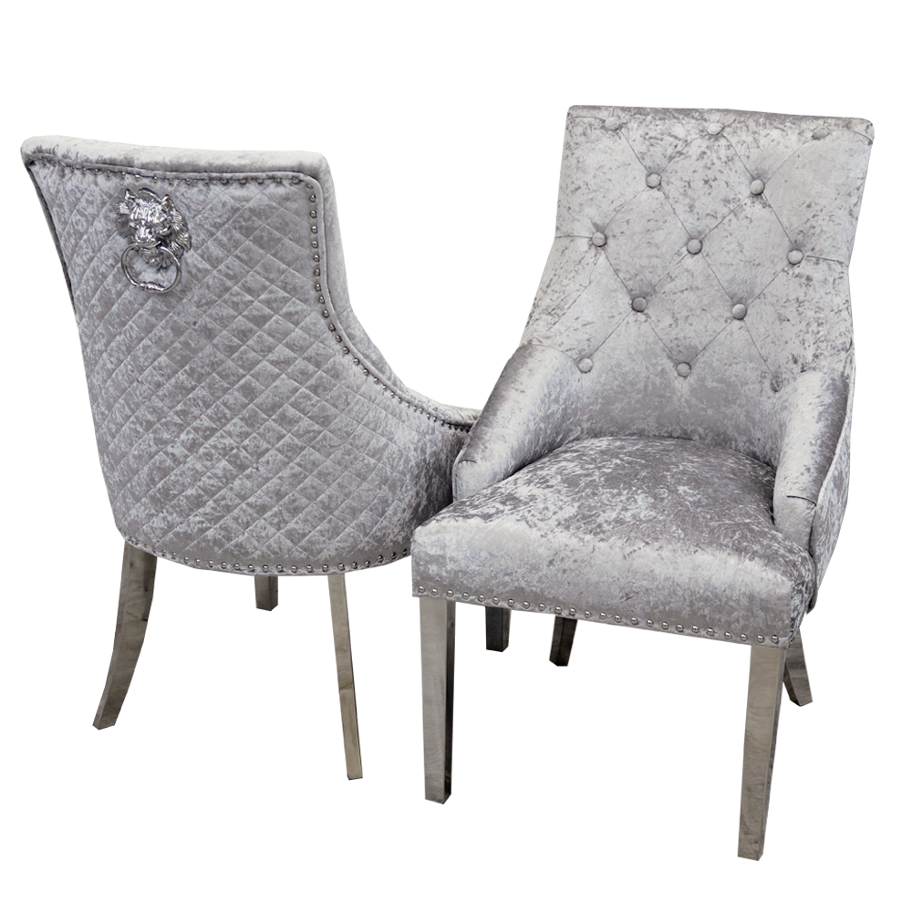 1.6 Lucien Chrome Marble Dining Set with Bentley Chairs