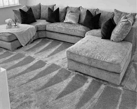 Bishop U Shape Scatter back Corner Sofa Set In Truffle Or Platinum Grey Fabric