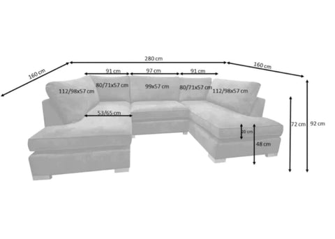 Cannes U shape corner cinema sofa