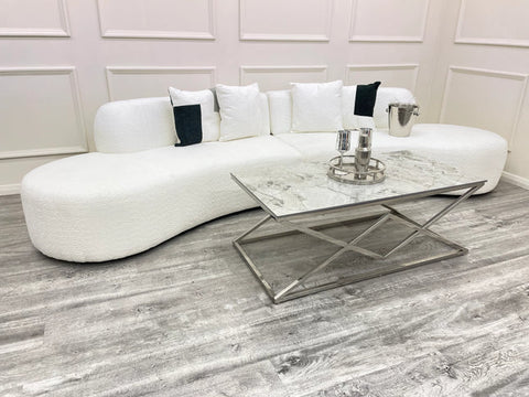 Miami curved sofa in boucle in various colours