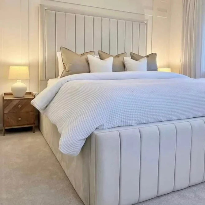 Lily Luxury 70 Inch Headboard Fabric Bed Frame - Various Sizes
