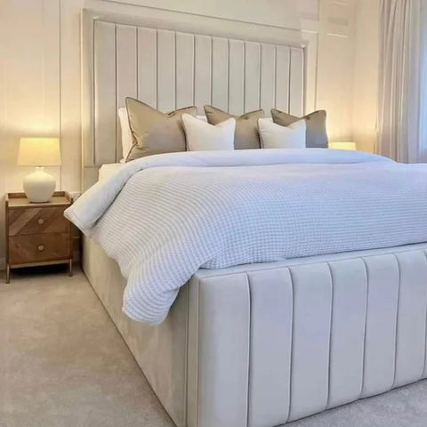 Lily Luxury 70 Inch Headboard Fabric Bed Frame - Various Sizes