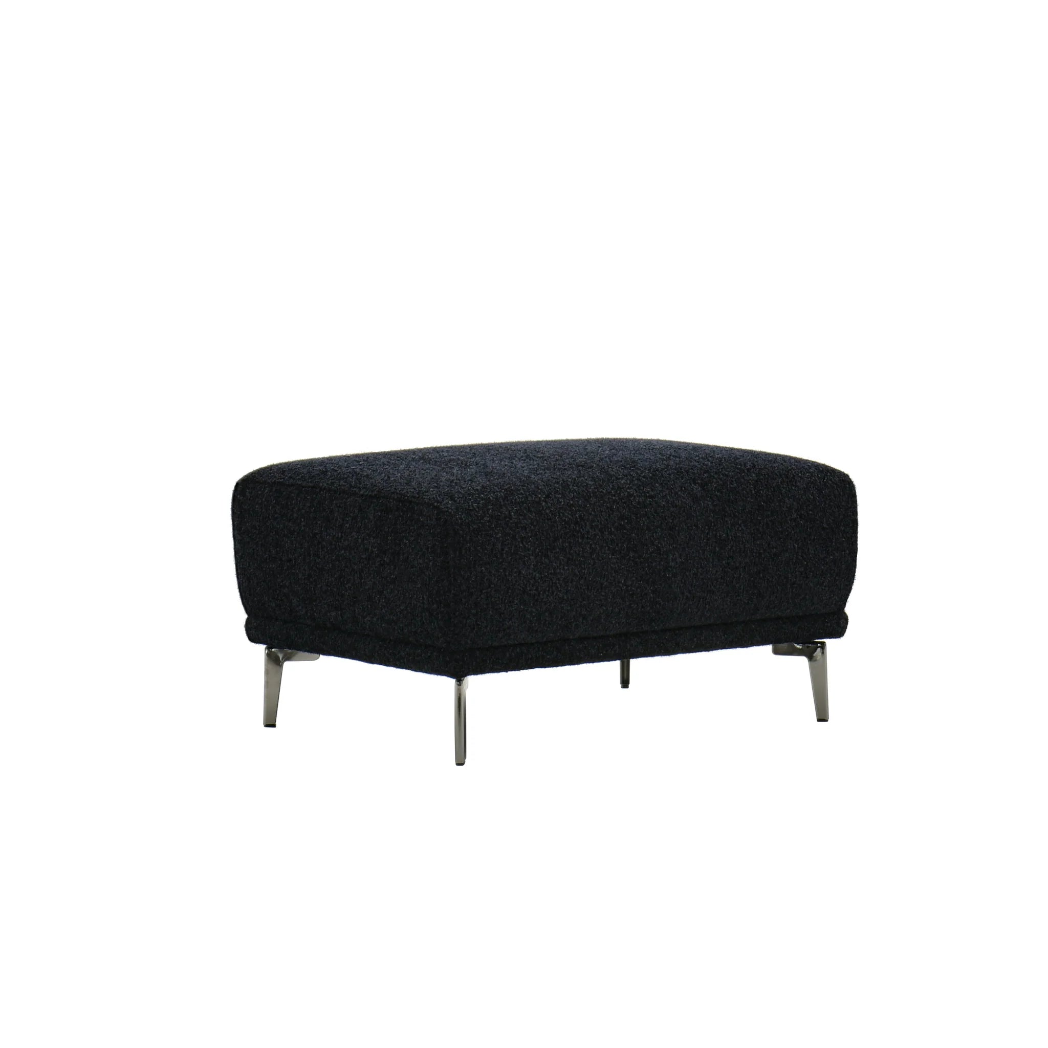 Albany Sofa Set in Black Lux Bouclé 4, 3, 2 Seater & Foot-Stool