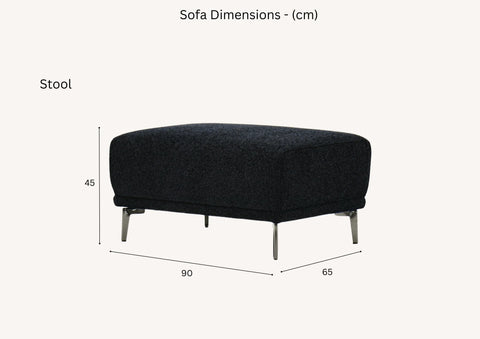 Albany Sofa Set in Black Lux Bouclé 4, 3, 2 Seater & Foot-Stool