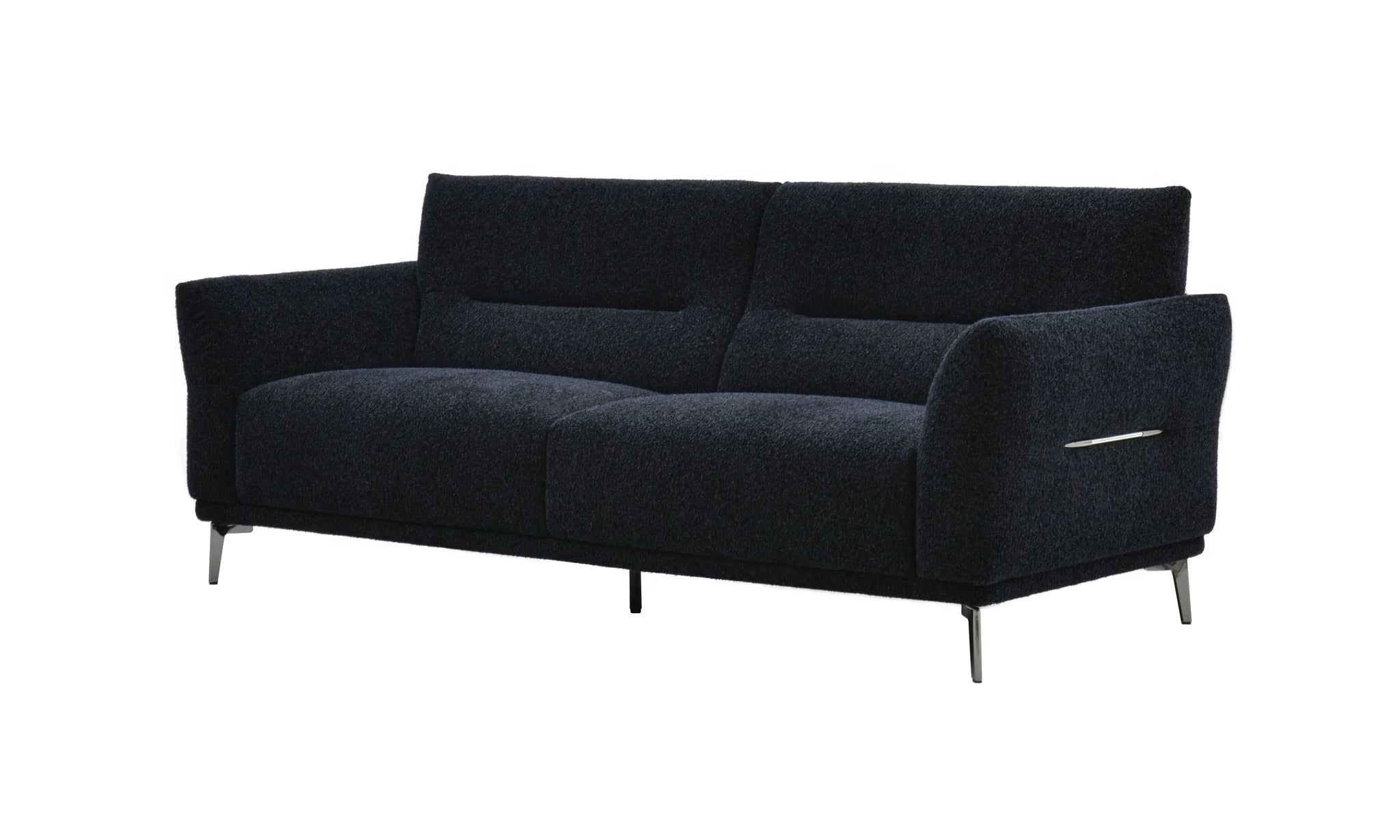 Albany Sofa Set in Black Lux Bouclé 4, 3, 2 Seater & Foot-Stool