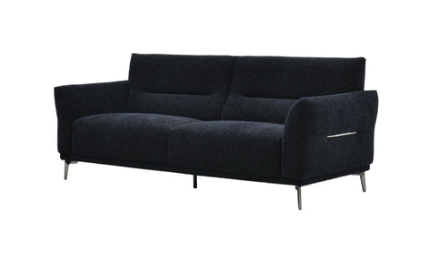 Albany Sofa Set in Black Lux Bouclé 4, 3, 2 Seater & Foot-Stool