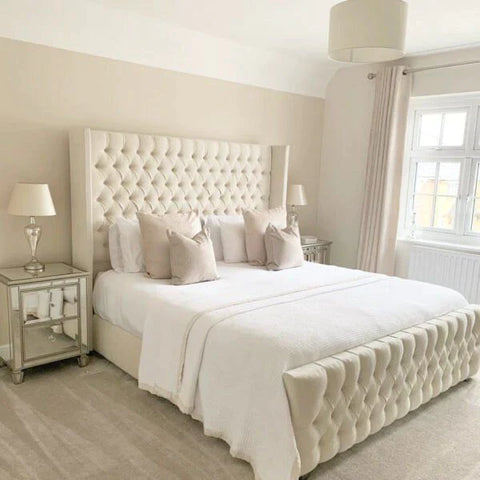 Chelsea Luxury 70 Inch Headboard Fabric Bed Frame - Various Sizes