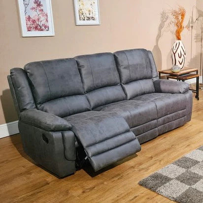 Barletta Grey Fabric 3 Seater & 2 Seater Recliner Sofa