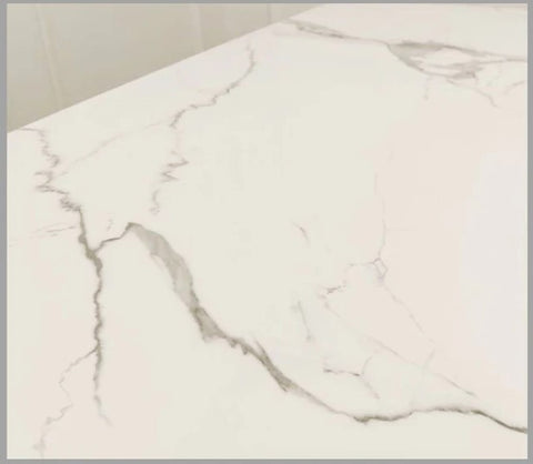 Louis round marble dining table 130cm diameter with Chrome metal frame