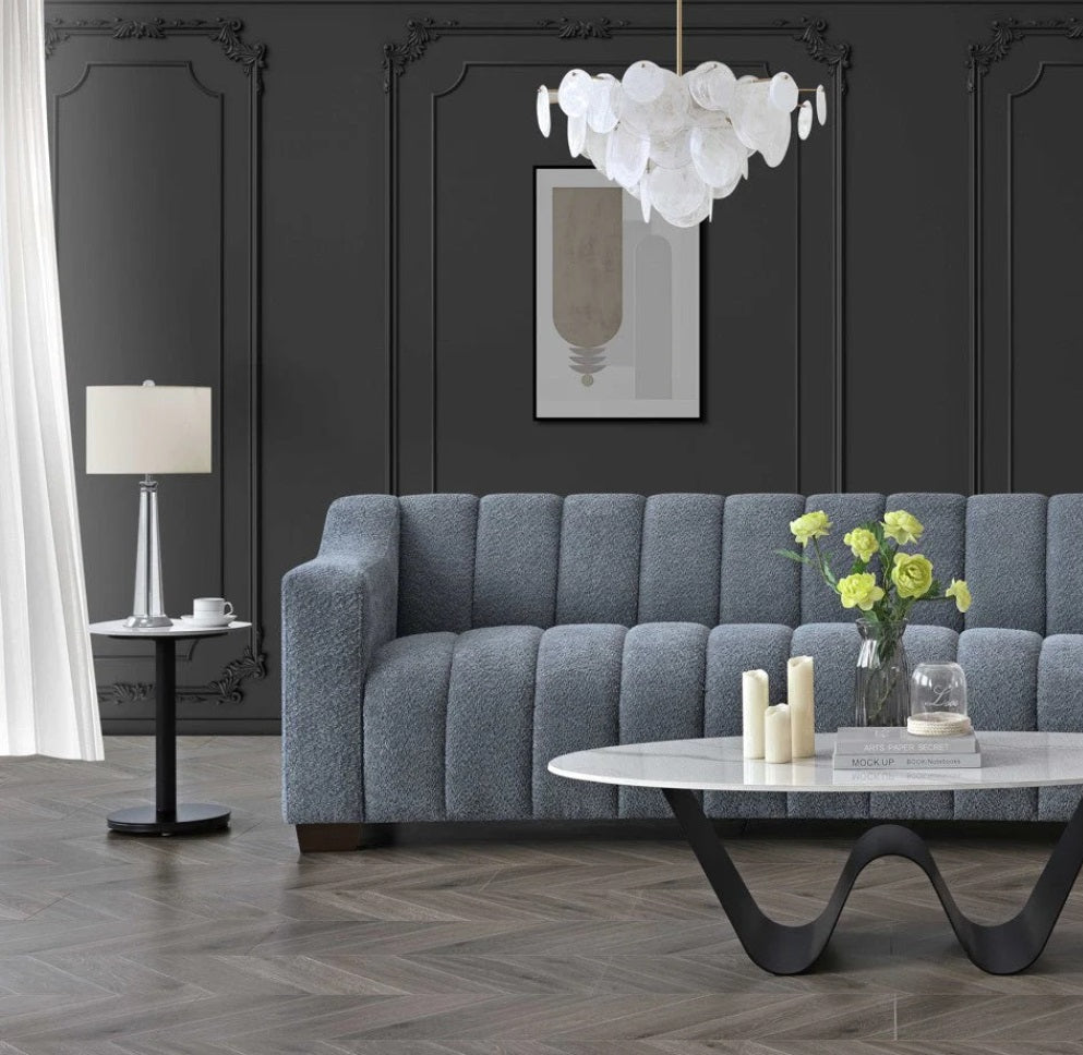 Aluxo Astoria 3 Seater Sofa in Iron Boucle Fabric