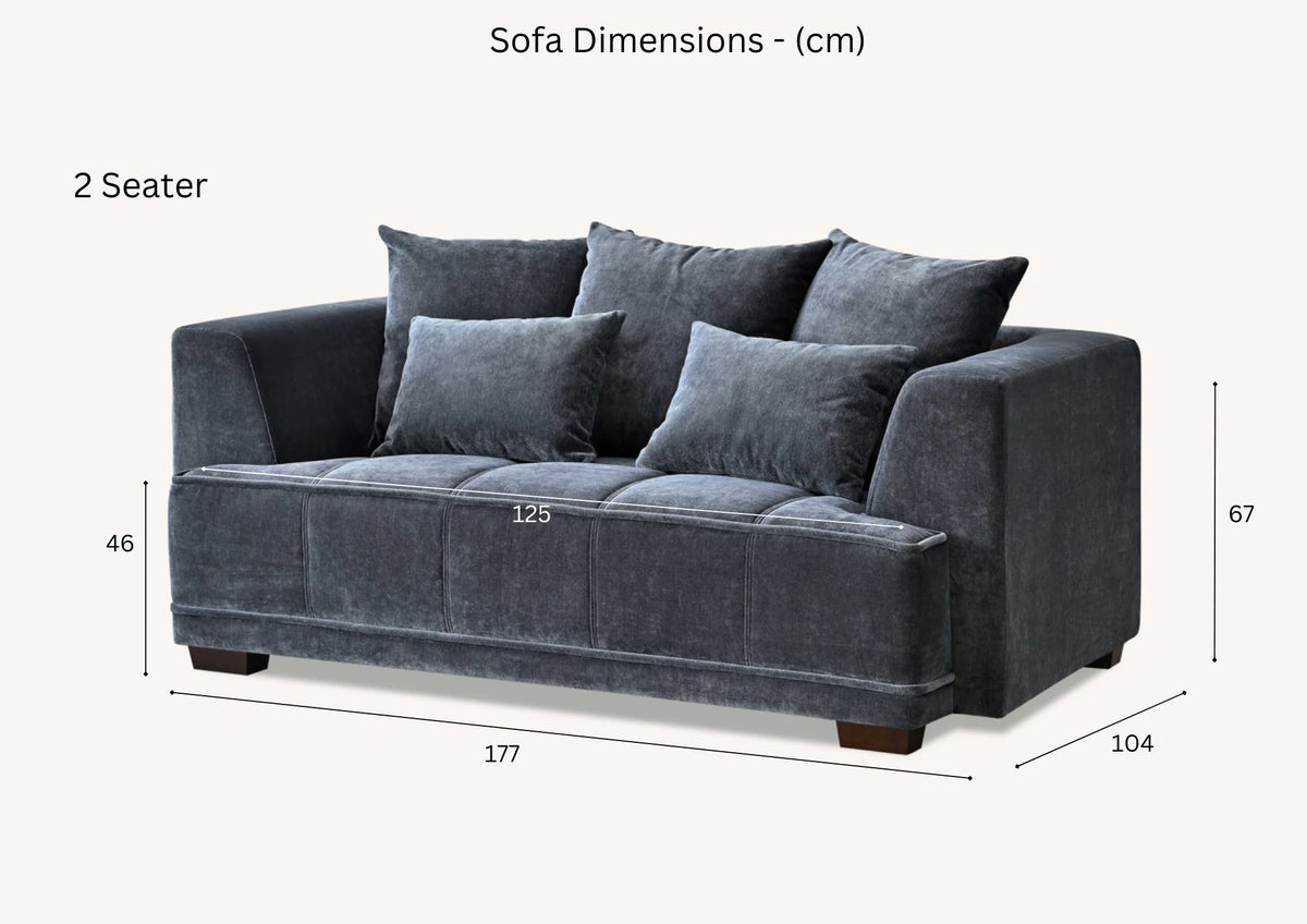 Gramercy Sofa – Steel Velvet