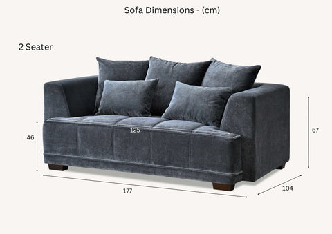Gramercy Sofa – Steel Velvet