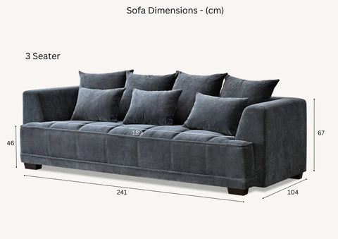 Gramercy Sofa – Steel Velvet