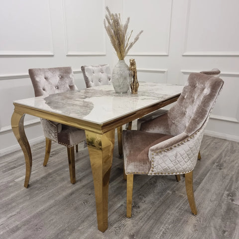 Bentley Gold Dining Chair – Now in Black & Cream Velvet