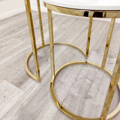 Cato Nest of 2 Tall Gold End Tables – Elegant Functionality Meets Modern Luxury