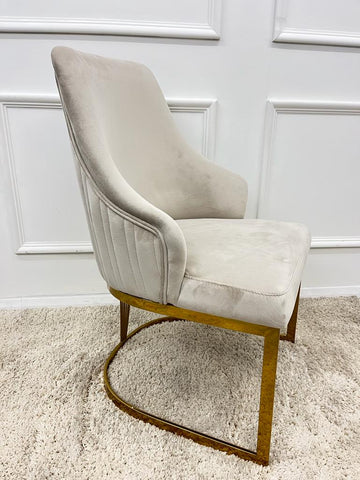 1.8 Louis Gold Marble Dining Set with Chelmsford Gold Chairs