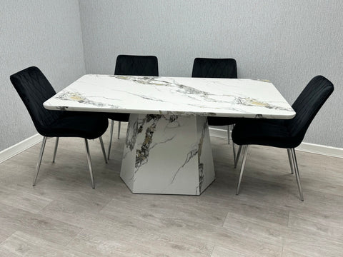 Capri 160cm Marble Effect Dining Table