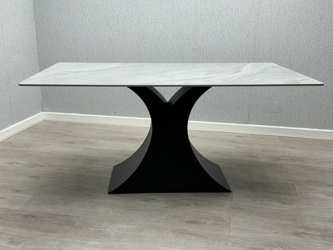 Caroline Grey Ceramic 160cm Fixed Table Top Dining Table
