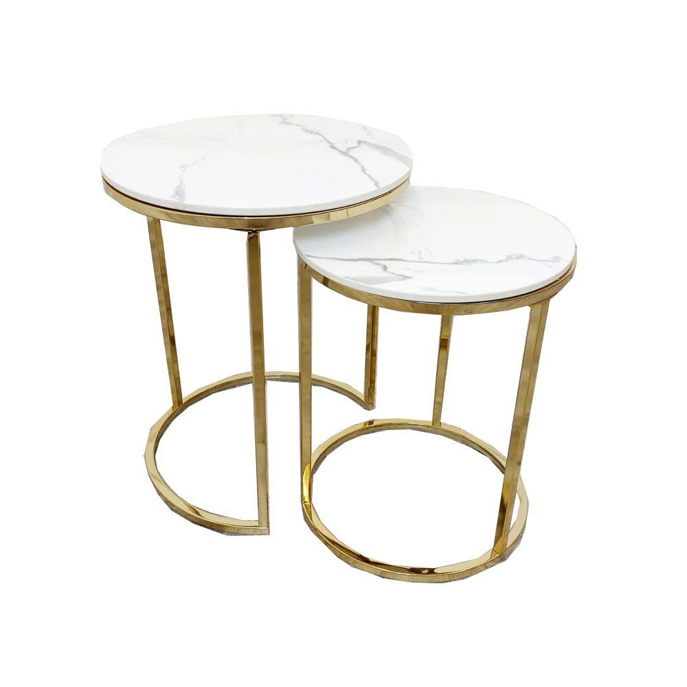 Cato Nest of 2 Tall Gold End Tables – Elegant Functionality Meets Modern Luxury