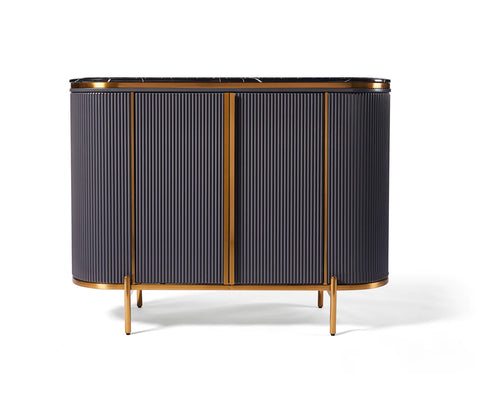 Dalia Ribbed Furniture Range - Midnight & Gold - Sideboard