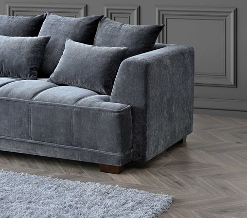 Gramercy Sofa – Steel Velvet