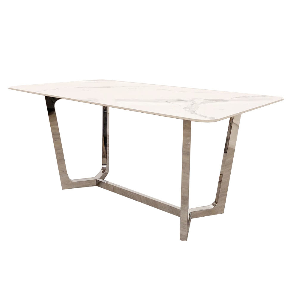 1.6 Lucien Chrome Marble Dining Set with Bentley Chairs