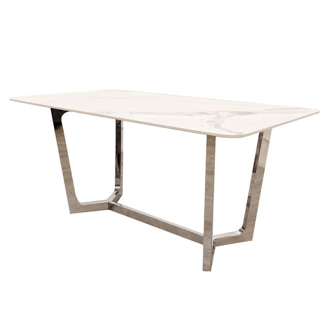 1.6 Lucien Chrome Marble Dining Set with Bentley Chairs
