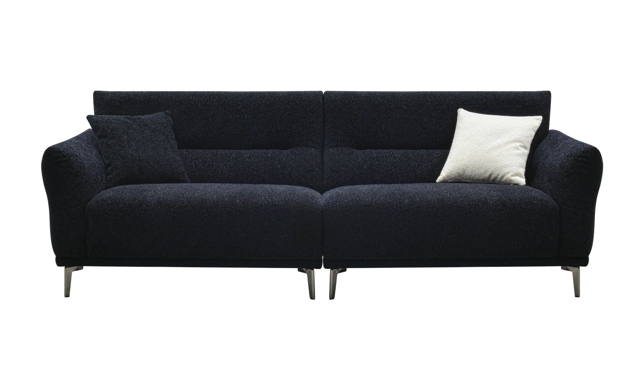 Albany Sofa Set in Black Lux Bouclé 4, 3, 2 Seater & Foot-Stool