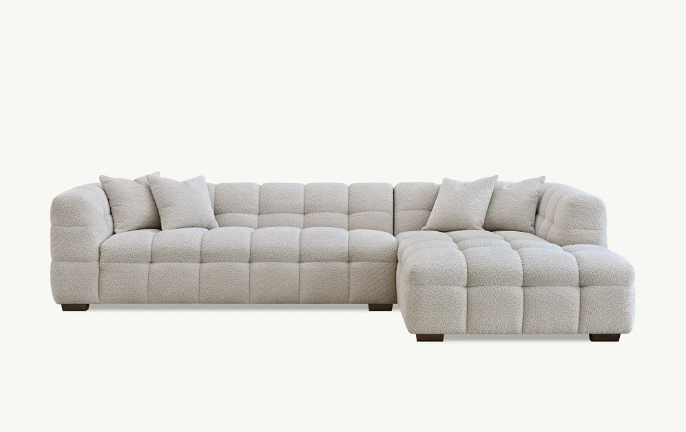 Tribeca Right Hand Corner Group in Oatmeal Boucle Fabric