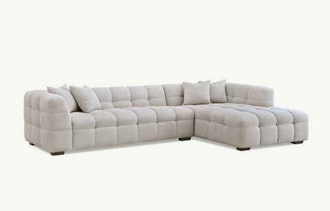 Tribeca Right Hand Corner Group in Oatmeal Boucle Fabric