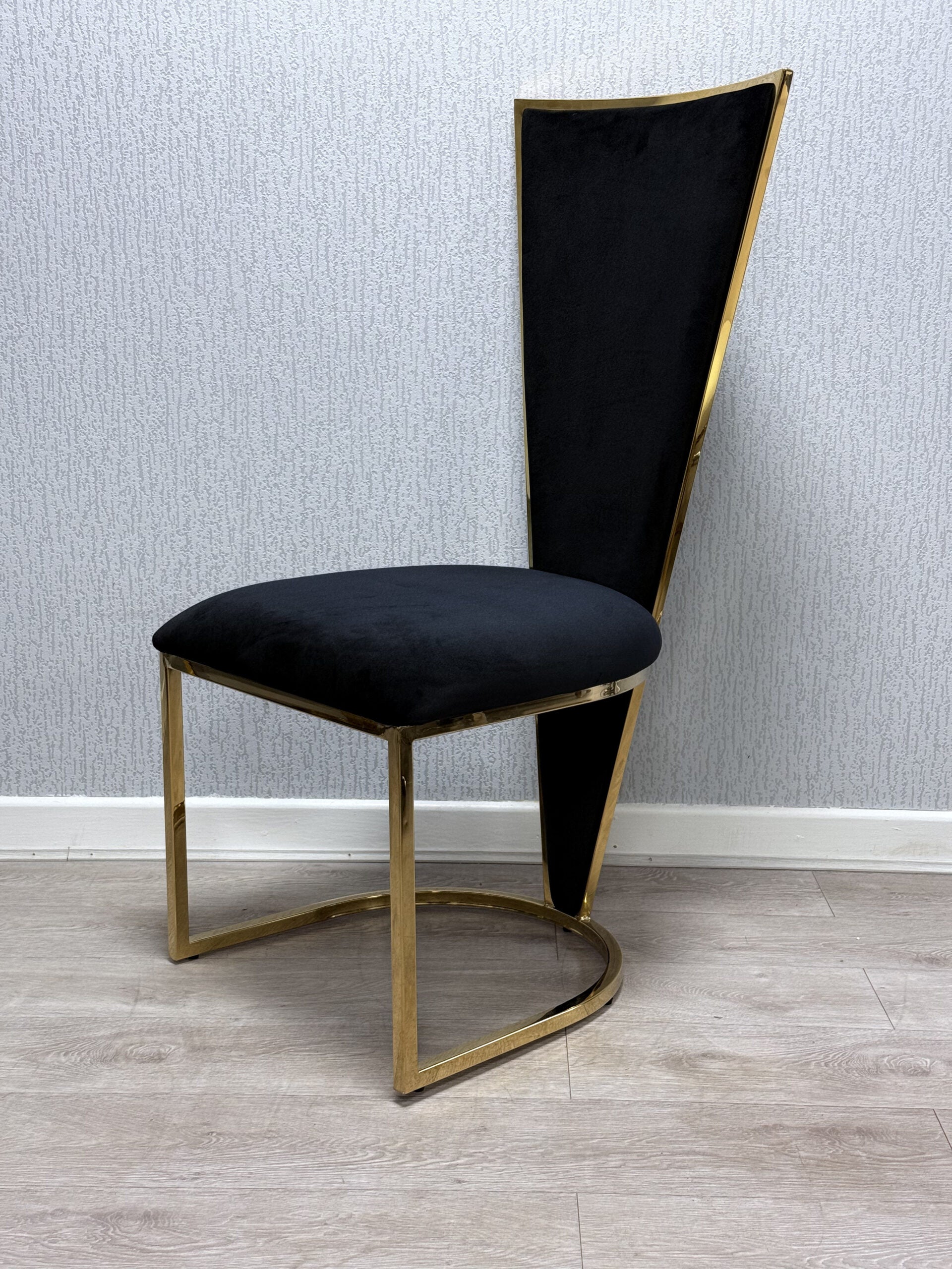 Elina 180CM Marble Dining Table Black and Gold With Vienna Chairs