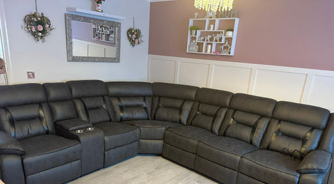 Nova Fabric Electric Recliner Corner Sofa in fabric