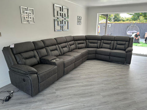 Nova Fabric Electric Recliner Corner Sofa in fabric
