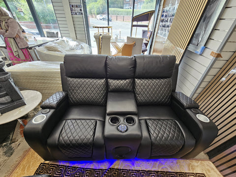 Orlando Techno Diamond Design Faux Leather Sofa 3&2 Seater