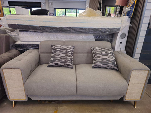 GD Velvet Grey Sofa 3&2 Seater