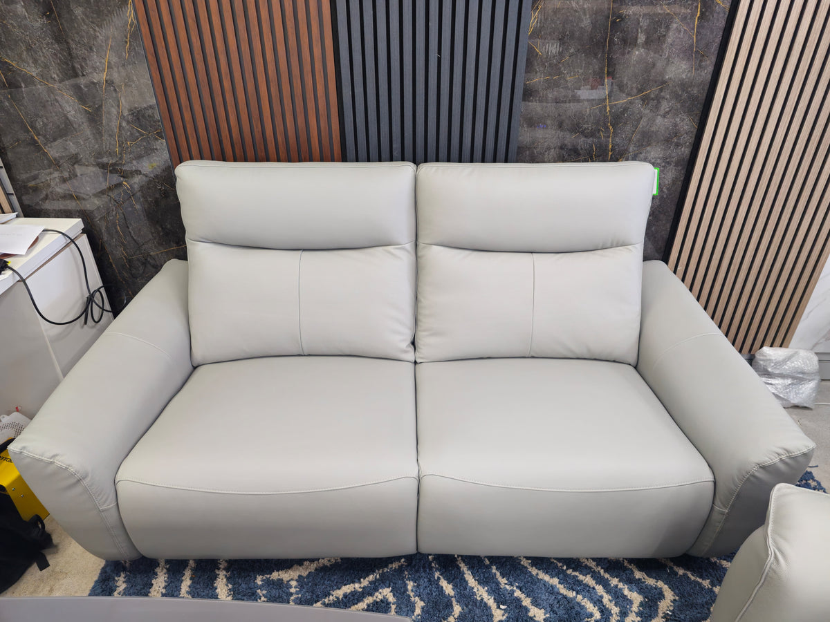 GD Grey Leather Electric Recliner Sofa 2+3 Seater