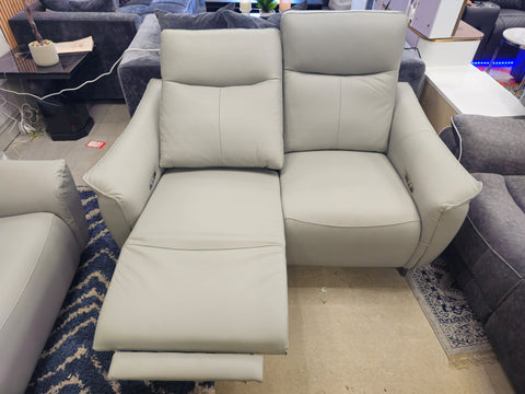 GD Grey Leather Electric Recliner Sofa 2+3 Seater