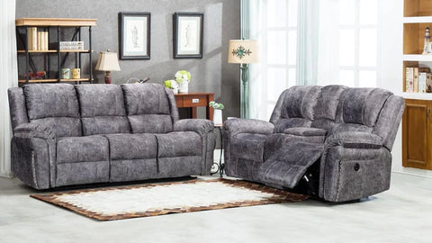 Galaxy Fabric 3 Seater & 2 Seater Electric Recliner Sofa Set