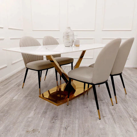 Gold Valeo ceramic Dining Table 1.8m x 90cm