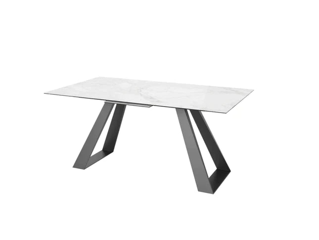 Lavante Gloss Ceramic Extending Dining Table Grey