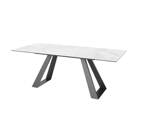 Lavante Gloss Ceramic Extending Dining Table Grey