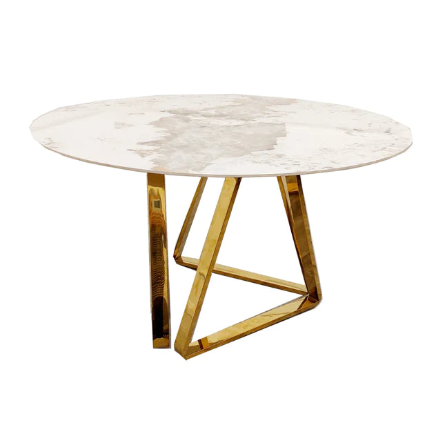 Nero Gold 1.3 Round Dining Table with Sintered Stone Top