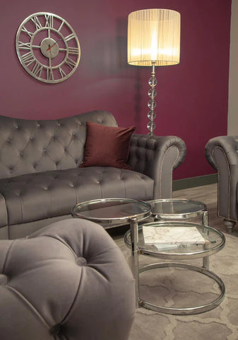 Valetta 3 Seater & 2 Seater Sofa Set In Dark Grey Plush Velvet