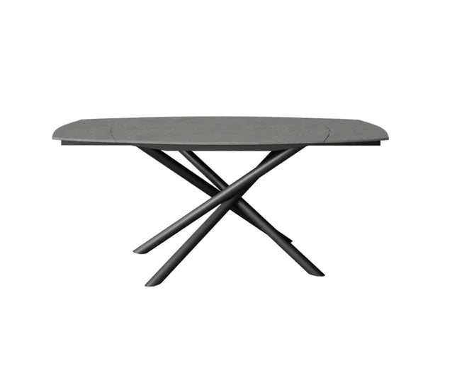 Giovanni Matt Ceramic Extending Dining Table Grey