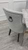 Louis Chrome Marble Dining Set with Bentley BLK Chairs