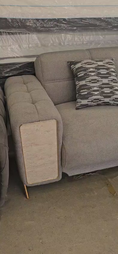 GD Velvet Grey Sofa 3&2 Seater